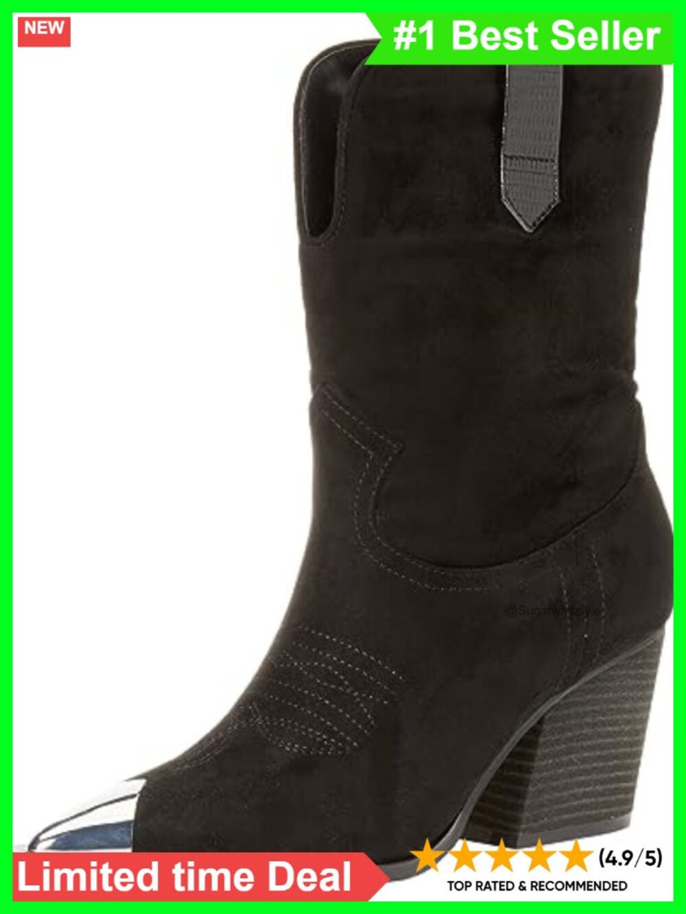 Heeled Cowboy Boot Pointed Toe Western Stitching